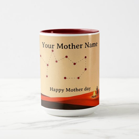 Mug Constellation Pastel de Feu de Camp Autochtone sou (Centre)