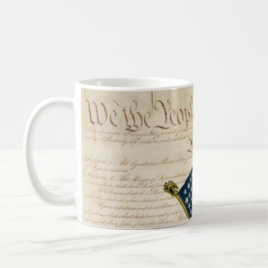 Mug Constitution des États-Unis, drapeau américain (Gauche)