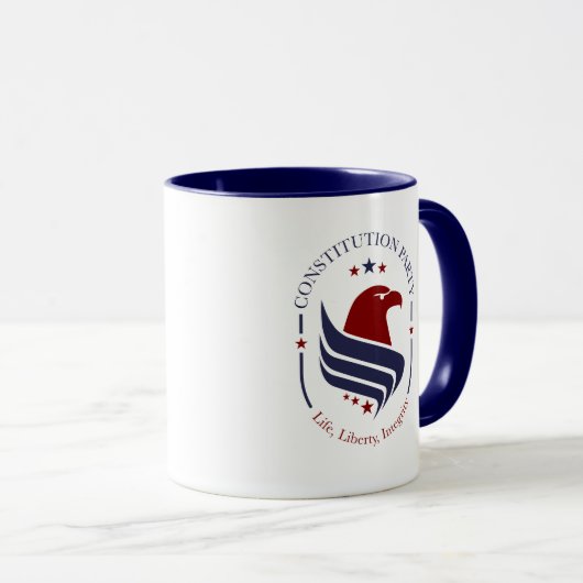 Mug, Constitution Party, Eagle, oval Coffee Mug (Devant droit)
