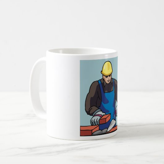 Mug Constructeur de Casquette dur pour ouvrier de cons (Devant gauche)