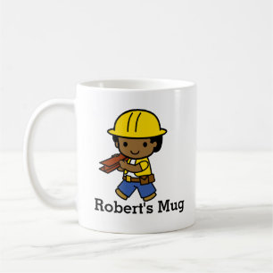 Mug Constructeur Personnalisé Garçon en Casque Jaune