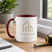 Mug Construction de code QR à grain de bois moderne