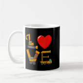 Mug Construction de la Saint-Valentin Amour Écrit Avec (Gauche)