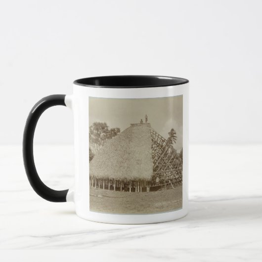 Mug Construction de logements au Samoa, c.1875 (photo (Gauche)