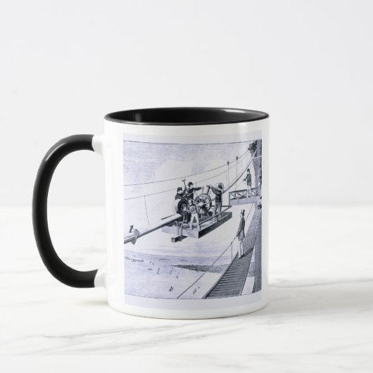 Mug Construction de pont de Brooklyn, New York (litho) (Gauche)