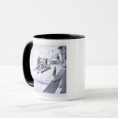 Mug Construction de pont de Brooklyn, New York (litho) (Devant gauche)