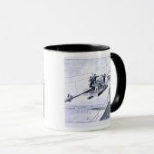 Mug Construction de pont de Brooklyn, New York (litho) (Devant droit)