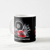 Mug Construction d'une moto avec dessin de pièces (Devant gauche)