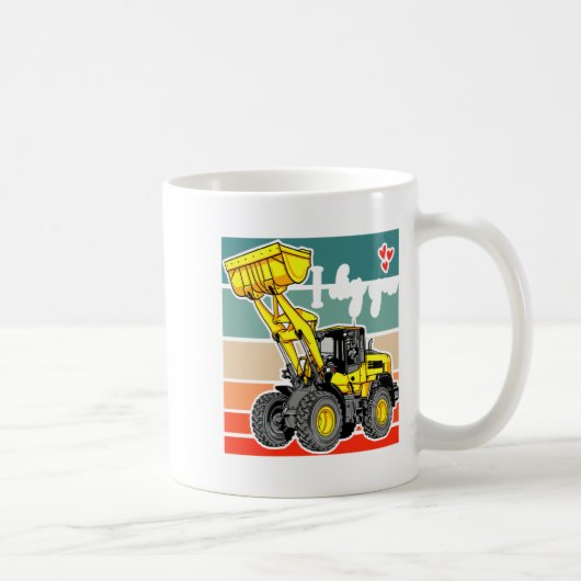 Mug Construction Vehicles Valentines Hearts Excavator (Droite)