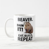 Mug Construire à manger Répéter Funny Beaver Animal (Gauche)