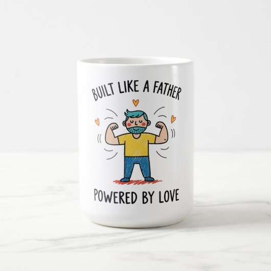 Mug Construire comme un père, Powered By Love Fête des (Centre)