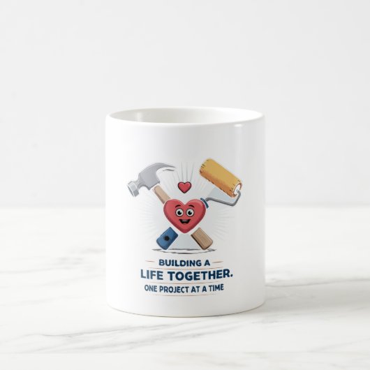 Mug Construire une vie ensemble | Maison de couple DIY (Centre)