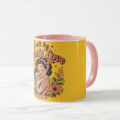 Mug Construit par l'amour d'une mère | Cadeau réconfor (Devant droit)