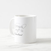Mug Consultant en matière élégant de monogramme (Devant gauche)