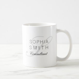 Mug Consultant en matière élégant de monogramme