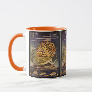 Mug Conte de fée vintage, petite sirène dans l'océan c