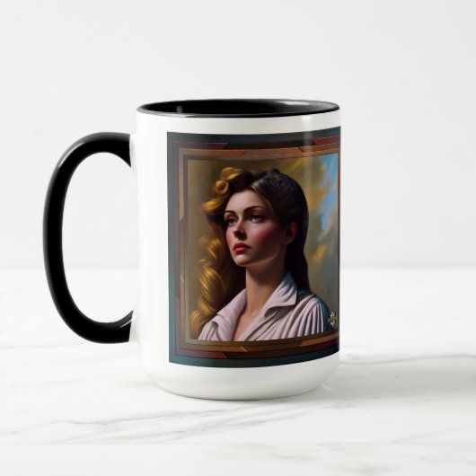 Mug Contempler l'avenir L'art conceptuel de l'IA par X (Gauche)