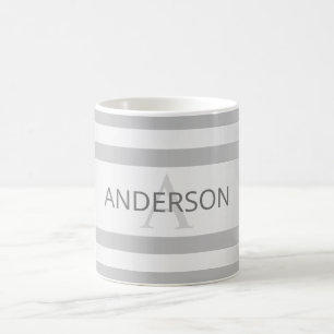 Mug Contemporain Faux Argent Ombre Rayures & Gris