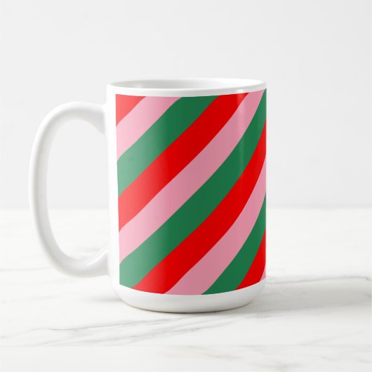 Mug Contemporary Christmas Candy Stripes  (Gauche)