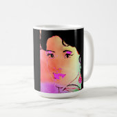 Mug Contemporary Drawing of Dark Haired Girl (Devant droit)