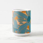 Mug Contemporary Leaf Design in Peach Label (Centre)