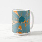 Mug Contemporary Leaf Design in Peach Label (Devant droit)