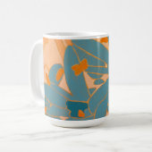 Mug Contemporary Leaf Design in Peach Label (Devant gauche)