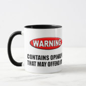 Mug Contient des avis que peut vous offenser (Gauche)