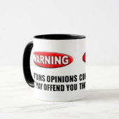 Mug Contient des avis que peut vous offenser (Devant gauche)