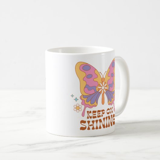 Mug Continuer à briller le papillon (Devant droit)