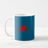 Mug Continuez à cocher ! Battement de coeur ECG vache  (Gauche)