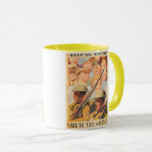 Mug Continuez à Épargner. Réimpression d'une affiche b (Devant droit)