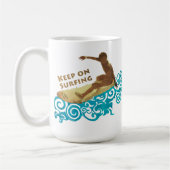 Mug Continuez à surfer, Grunge et vagues pour les surf (Gauche)