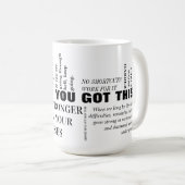 Mug Continuez à travailler plus dur les citations de m (Devant droit)