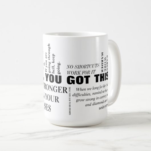 Mug Continuez à travailler plus dur les citations de m (Devant droit)