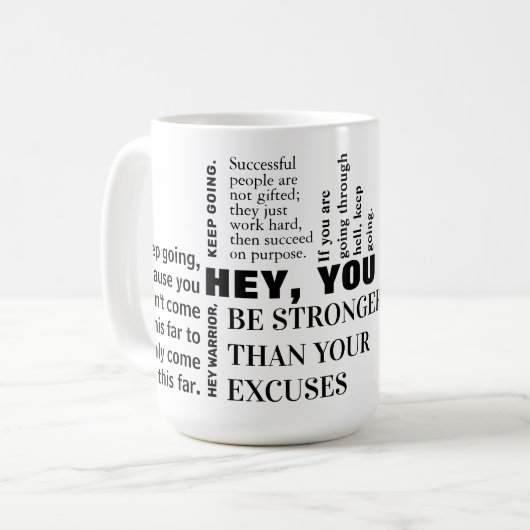 Mug Continuez à travailler plus dur les citations de m (Devant gauche)