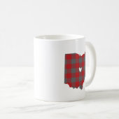 Mug Contour de l'Ohio de plaid de Buffalo d'écarlate (Devant droit)