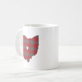 Mug Contour de l'Ohio de plaid de Buffalo d'écarlate (Devant gauche)