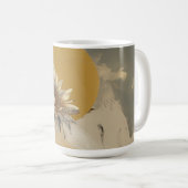 Mug Contour de tournesol minimaliste neutre (Devant droit)