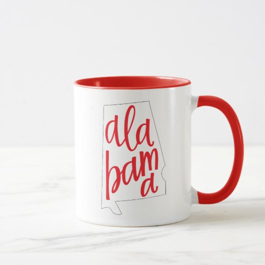 Mug Contour d'état de l'Alabama (Droite)