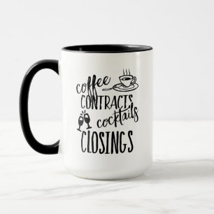 Mug Contrats de café Cocktails Fermeture Immobilier