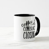 Mug Contrats de café de l'agent immobilier Fermeture (Devant droit)