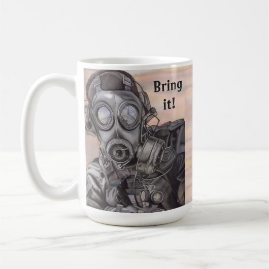 Mug Contre-catastrophe de guerre prépper café cadeau d (Gauche)