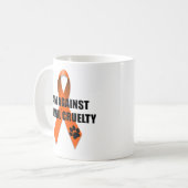 Mug Contre le ruban orange de conscience de cruauté (Devant gauche)