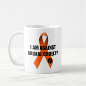 Mug Contre le ruban orange de conscience de cruauté (Gauche)