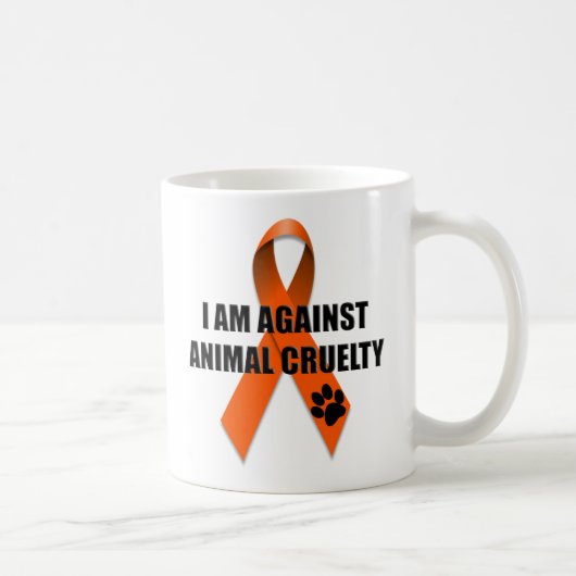 Mug Contre le ruban orange de conscience de cruauté (Droite)