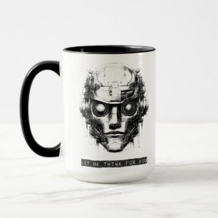 Mug Contrôle de l'esprit Cyberpunk Robot Black Print