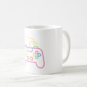 Mug Contrôleur de console de jeu Faux Neon Gamer (Devant droit)