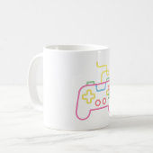 Mug Contrôleur de console de jeu Faux Neon Gamer (Devant gauche)