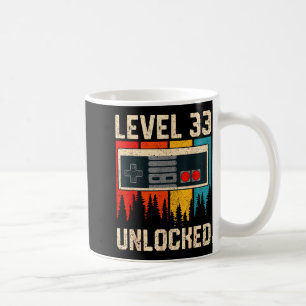 Mug Contrôleur de jeu vidéo Niveau 33 débloqué Anniver